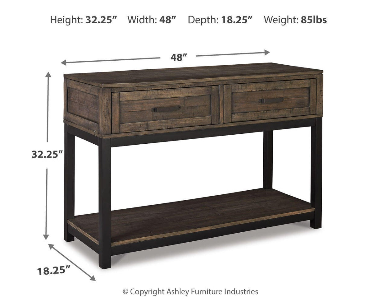 Johurst Grayish Brown Sofa/Console Table from Ashley - Luna Furniture