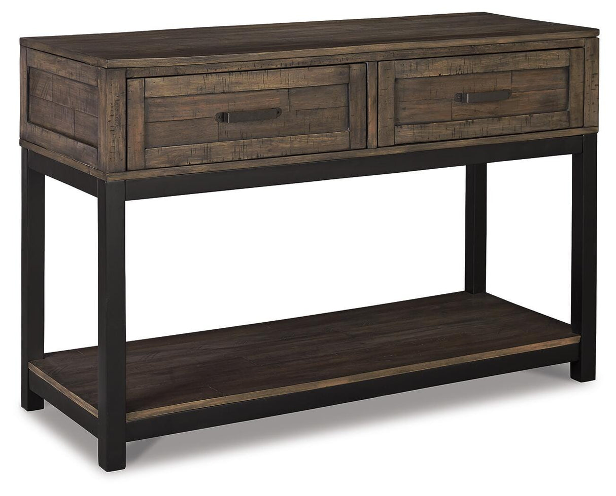 Johurst Grayish Brown Sofa/Console Table from Ashley - Luna Furniture