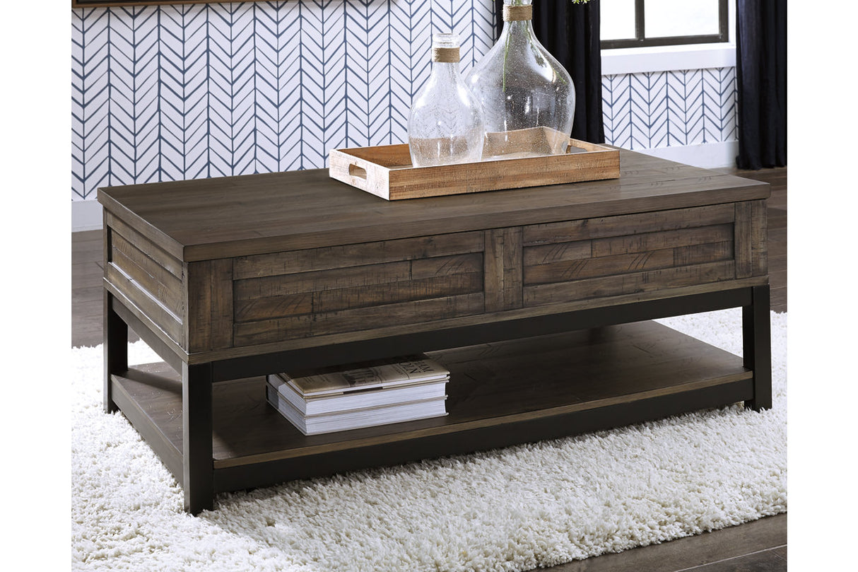 Johurst Grayish Brown Lift-top Coffee Table and 2 End Tables from Ashley - Luna Furniture