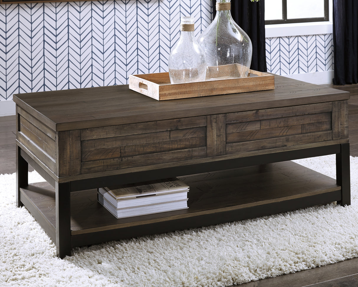 Johurst Grayish Brown Coffee Table with Lift Top from Ashley - Luna Furniture