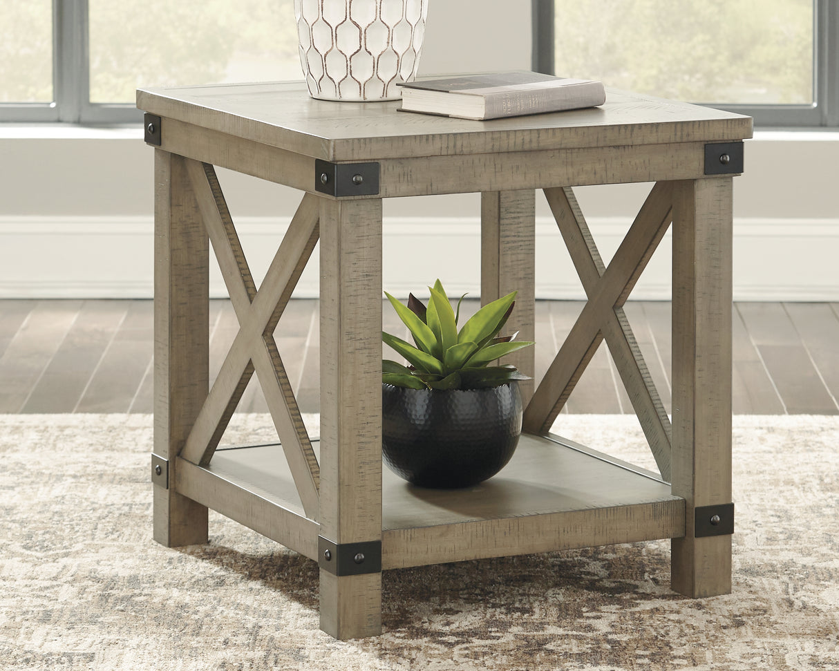 Aldwin Coffee Table with 2 End Tables in Gray from Ashley - Luna Furniture