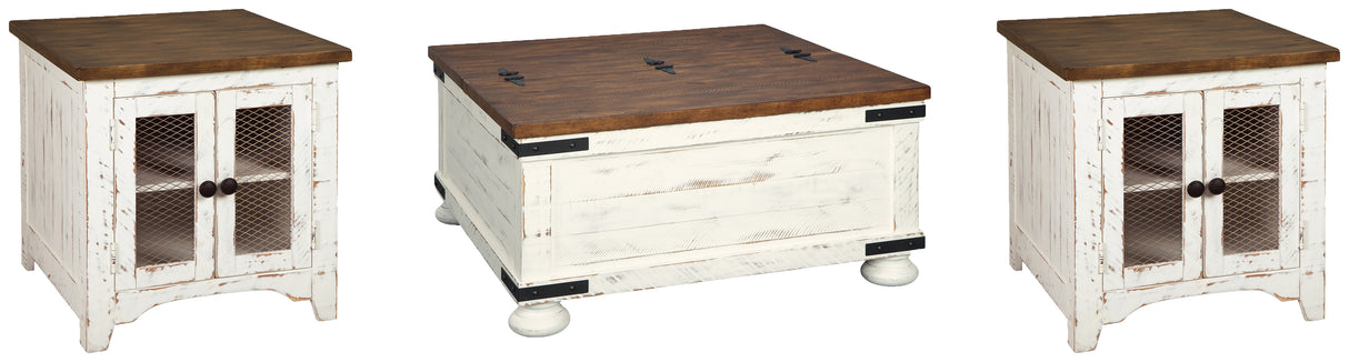 Wystfield White/Brown Coffee Table and 2 End Tables from Ashley Furniture - Luna Furniture