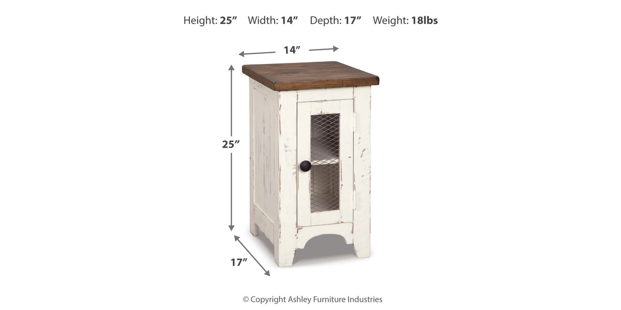 Wystfield White/Brown Chairside End Table from Ashley Furniture - Luna Furniture