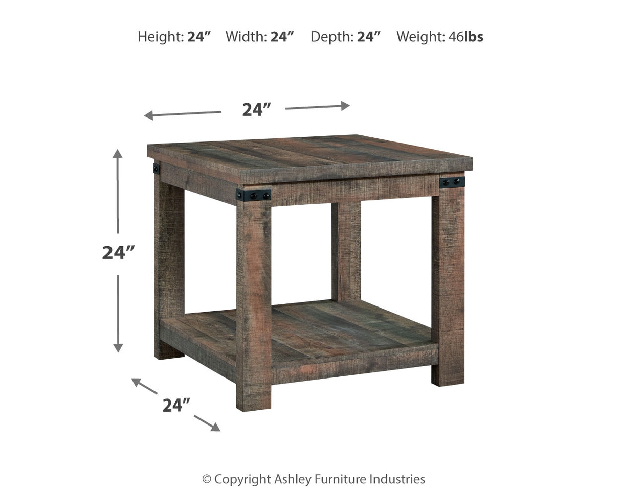 Hollum Rustic Brown End Table from Ashley - Luna Furniture