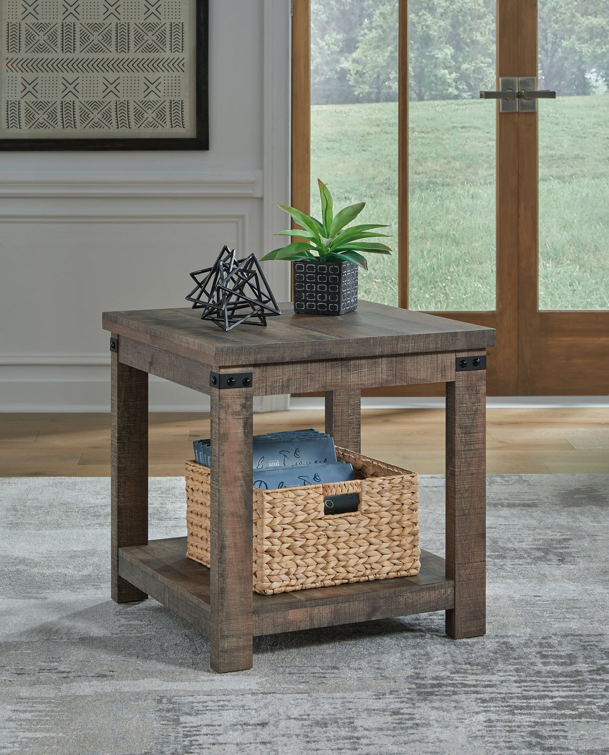 Hollum Rustic Brown End Table from Ashley - Luna Furniture
