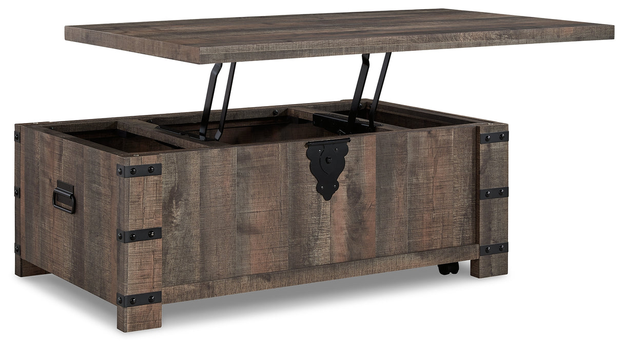 Hollum Rustic Brown Lift-Top Coffee Table from Ashley - Luna Furniture