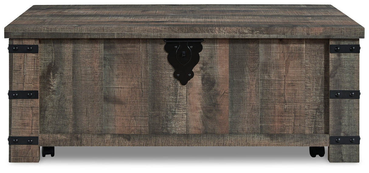 Hollum Rustic Brown Lift-Top Coffee Table from Ashley - Luna Furniture