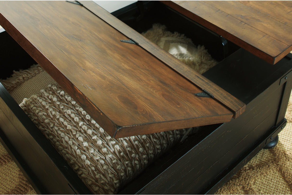 Valebeck Coffee Table with 2 End Tables in Black/Brown from Ashley - Luna Furniture