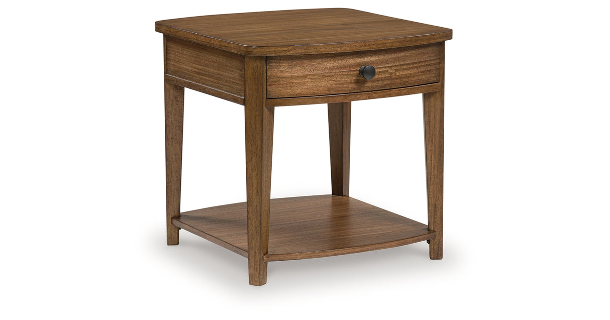 Burkbyer Brown End Table from Ashley - Luna Furniture