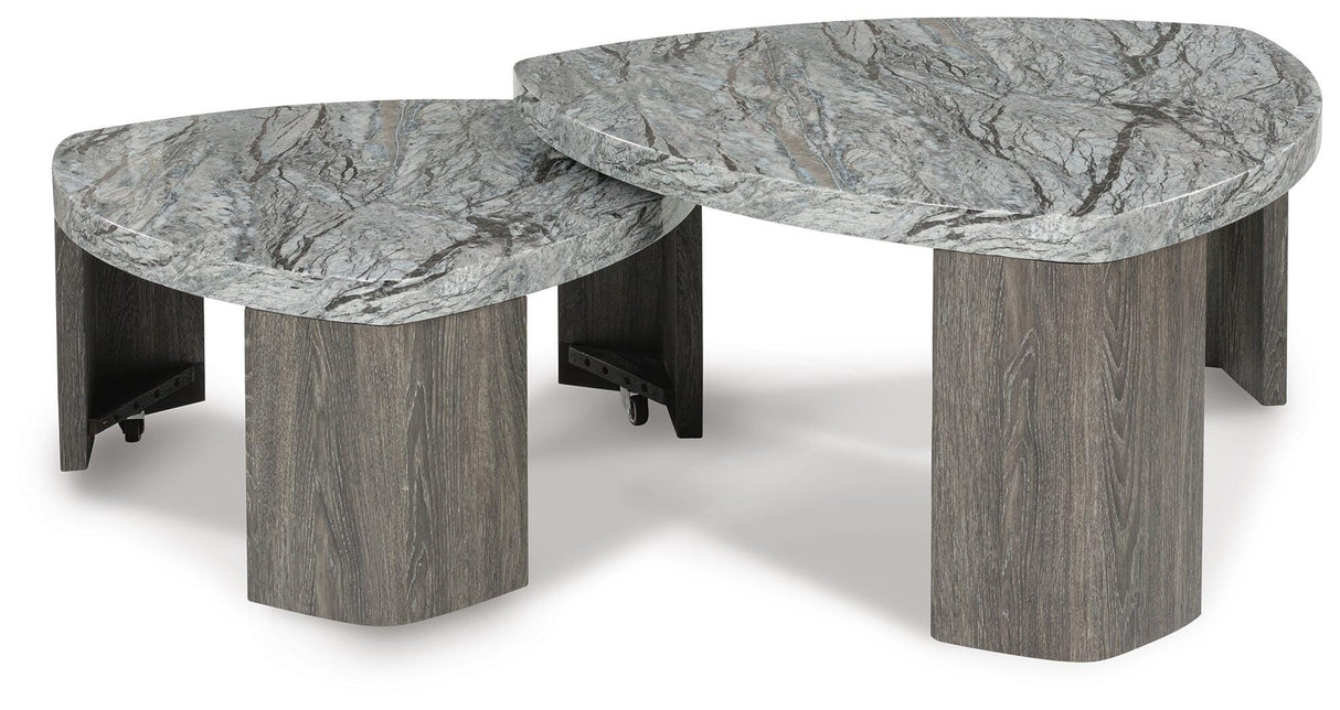 Surmour Gray/Brown Coffee Table and End Table from Ashley - Luna Furniture