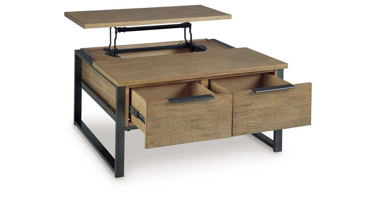 Montia Light Brown Lift-Top Coffee Table from Ashley - Luna Furniture