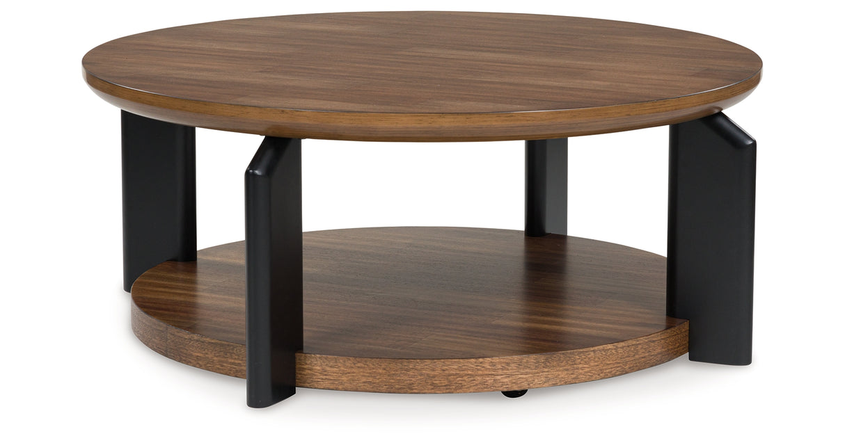 Kraeburn Brown/Black Coffee Table from Ashley - Luna Furniture