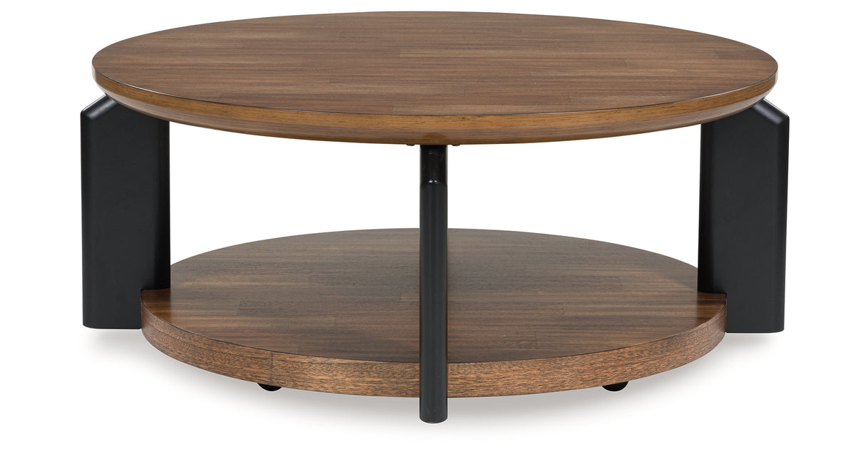 Kraeburn Brown/Black Coffee Table from Ashley - Luna Furniture