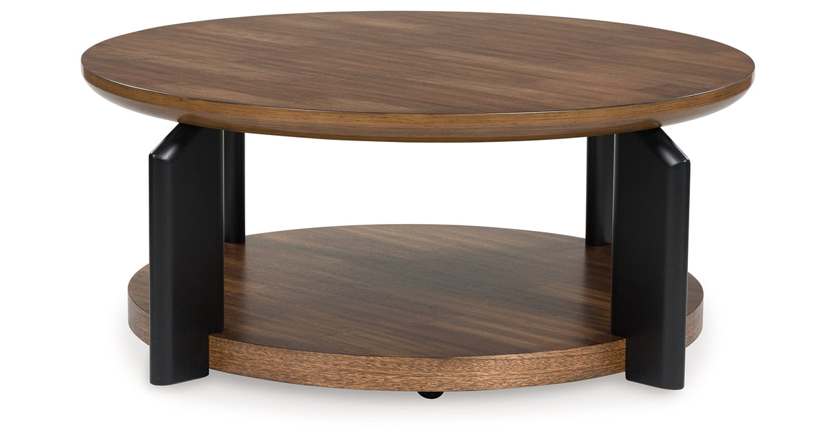Kraeburn Brown/Black Coffee Table from Ashley - Luna Furniture