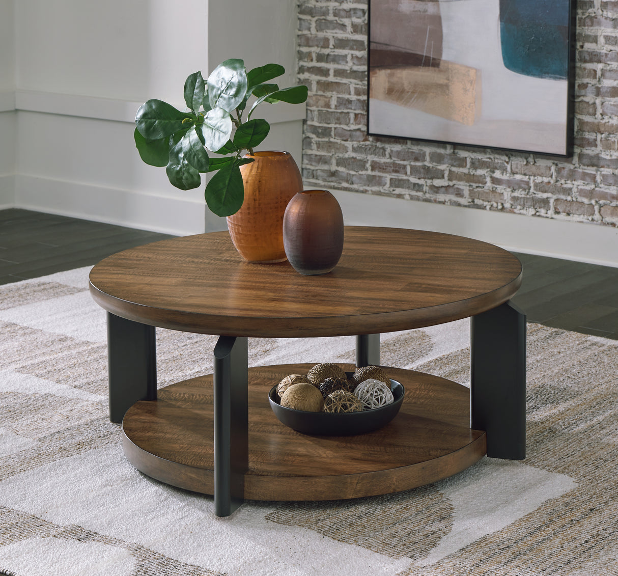 Kraeburn Brown/Black Coffee Table from Ashley - Luna Furniture