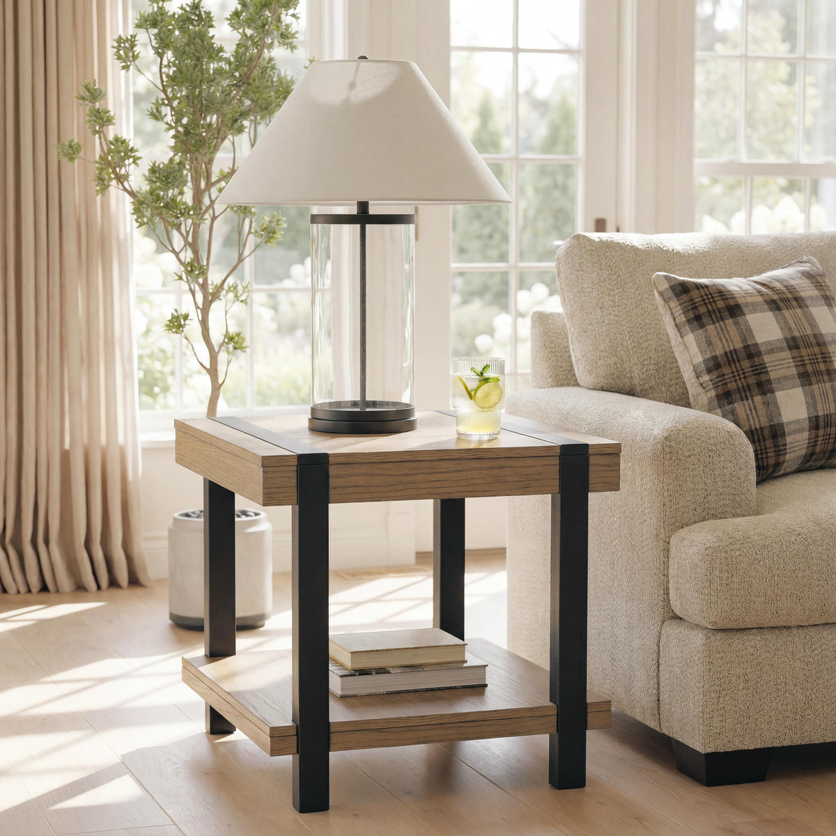 Jorannti Medium Brown Square End Table from Ashley - Luna Furniture