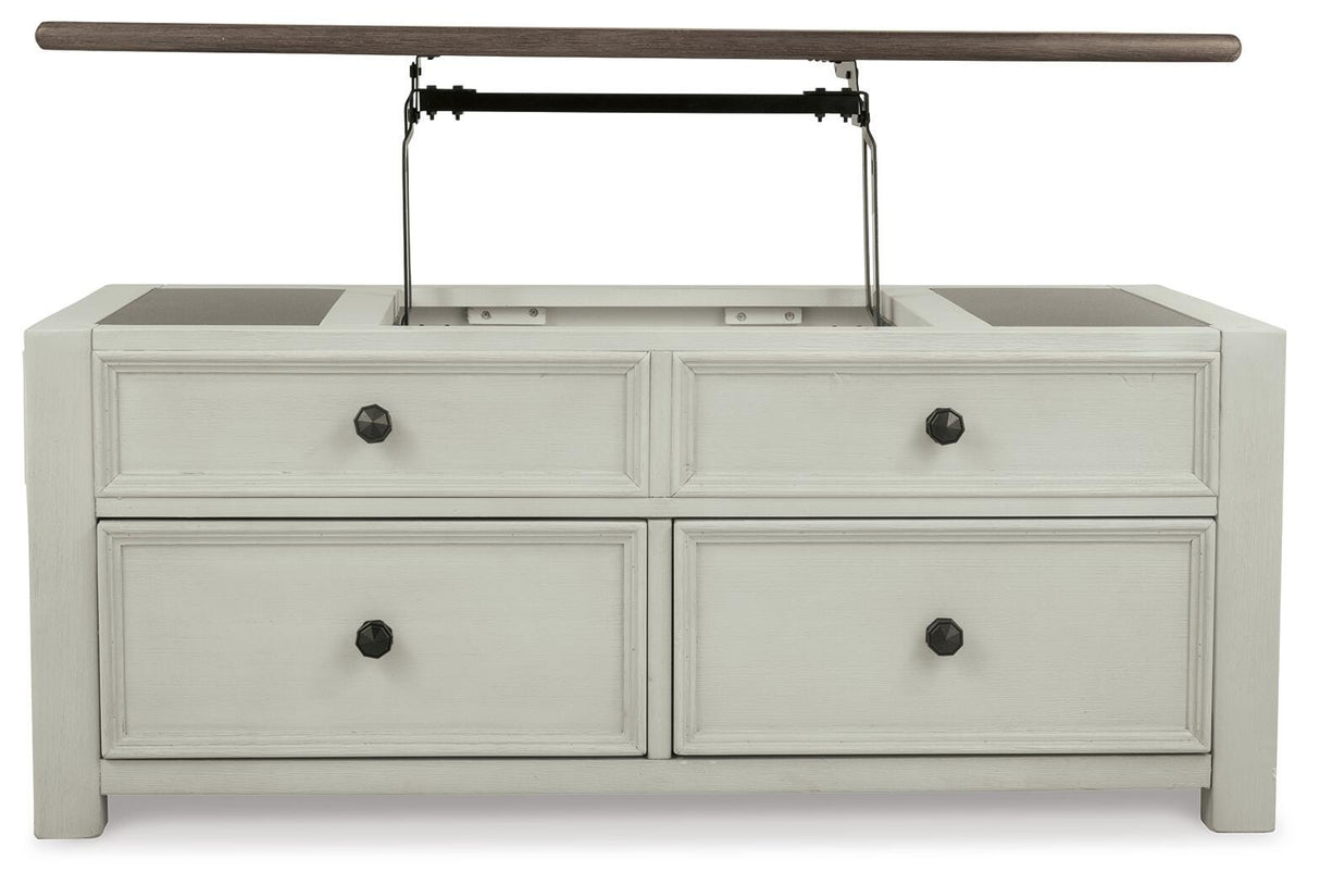 Bolanburg Two-tone Coffee Table and 2 Chairside End Tables with Console from Ashley Furniture - Luna Furniture
