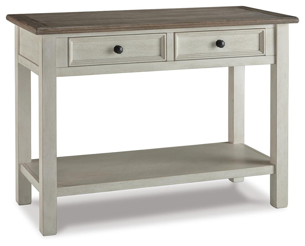 Bolanburg Two-tone Coffee Table and 2 Chairside End Tables with Console from Ashley Furniture - Luna Furniture