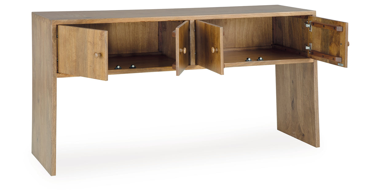 Ella Grove Rich Brown Console from Ashley - Luna Furniture