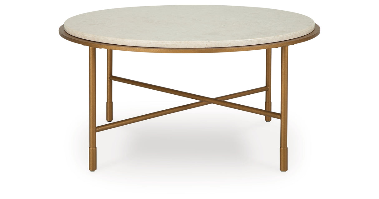 Alben Antique Gold Coffee Table from Ashley - Luna Furniture