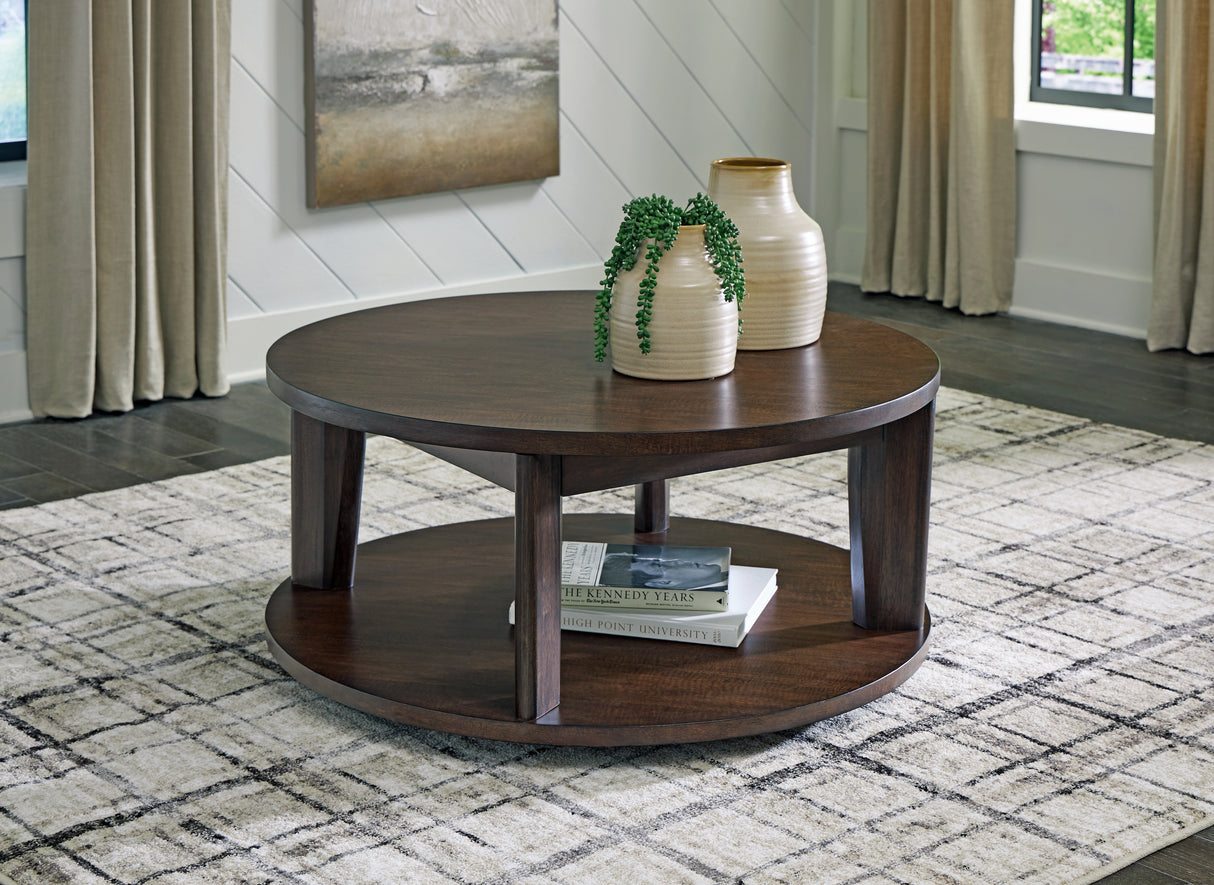 Korestone 2 Dark Brown Coffee Table from Ashley - Luna Furniture