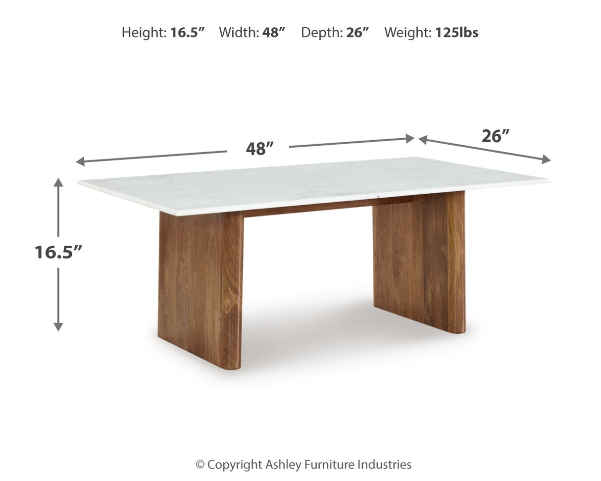 Isanti Light Brown/White Coffee Table and 2 End Tables from Ashley Furniture - Luna Furniture