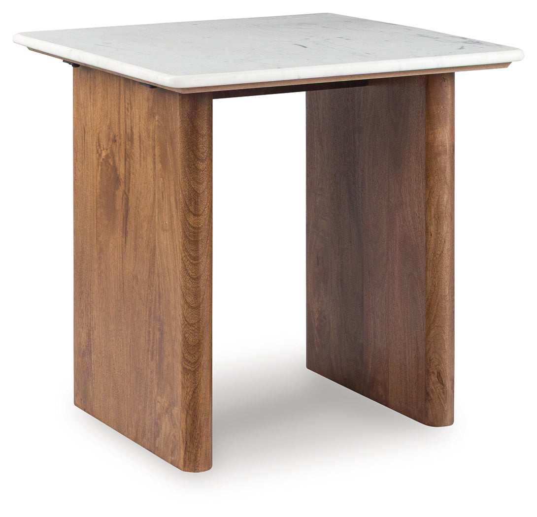 Isanti Light Brown/White Coffee Table and 2 End Tables from Ashley Furniture - Luna Furniture