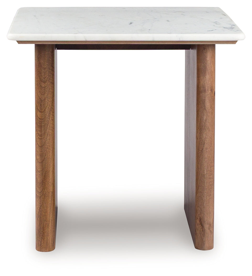 Isanti Light Brown/White Coffee Table and 2 End Tables from Ashley Furniture - Luna Furniture