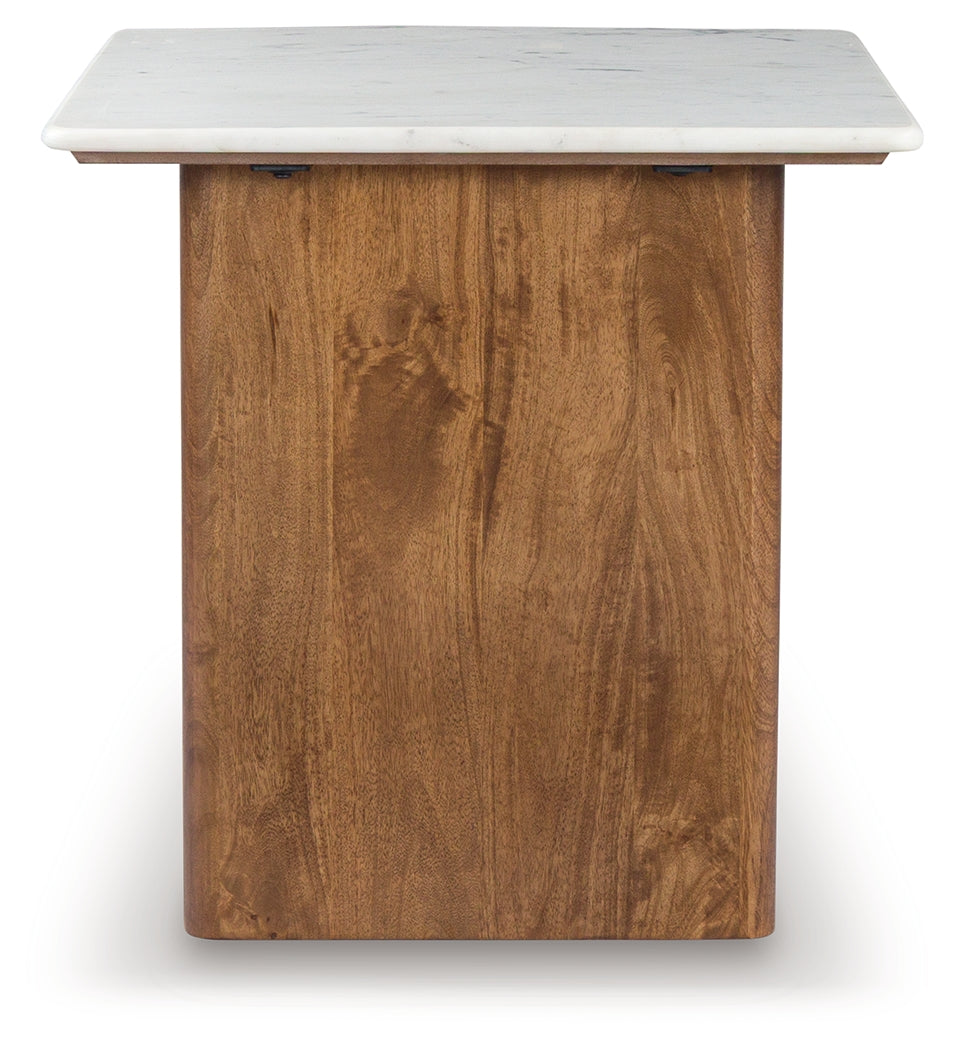 Isanti Light Brown/White Coffee Table and 2 End Tables from Ashley Furniture - Luna Furniture