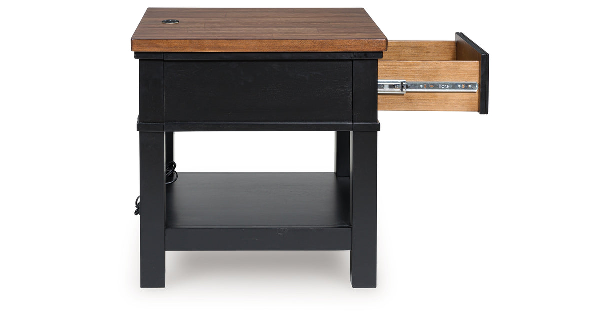 Wildenauer Brown/Black End Table from Ashley - Luna Furniture