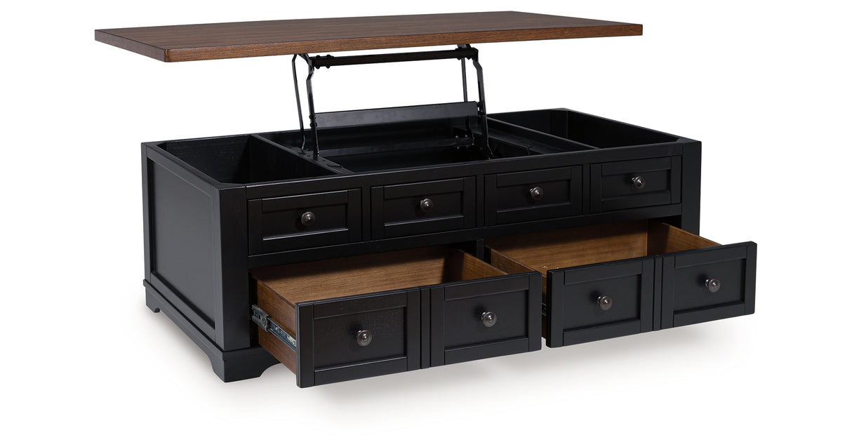 Wildenauer Brown/Black Lift-Top Coffee Table from Ashley - Luna Furniture