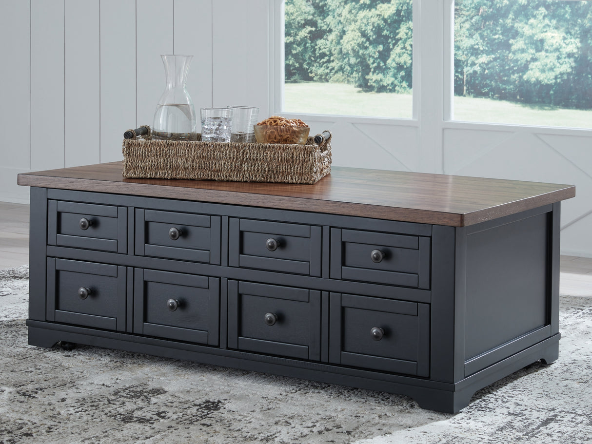 Wildenauer Brown/Black Lift-Top Coffee Table from Ashley - Luna Furniture
