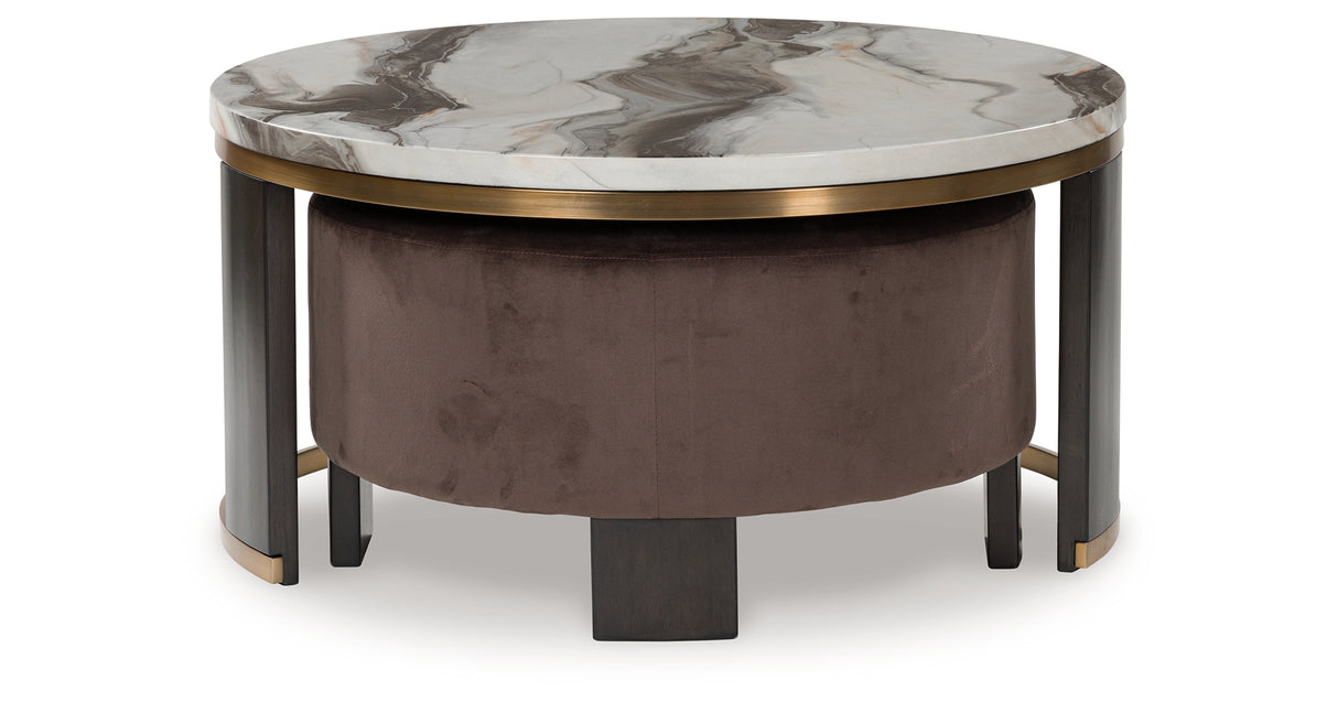 Jazmore Brown/Brass Finish Nesting Coffee Table (Set of 2) from Ashley - Luna Furniture