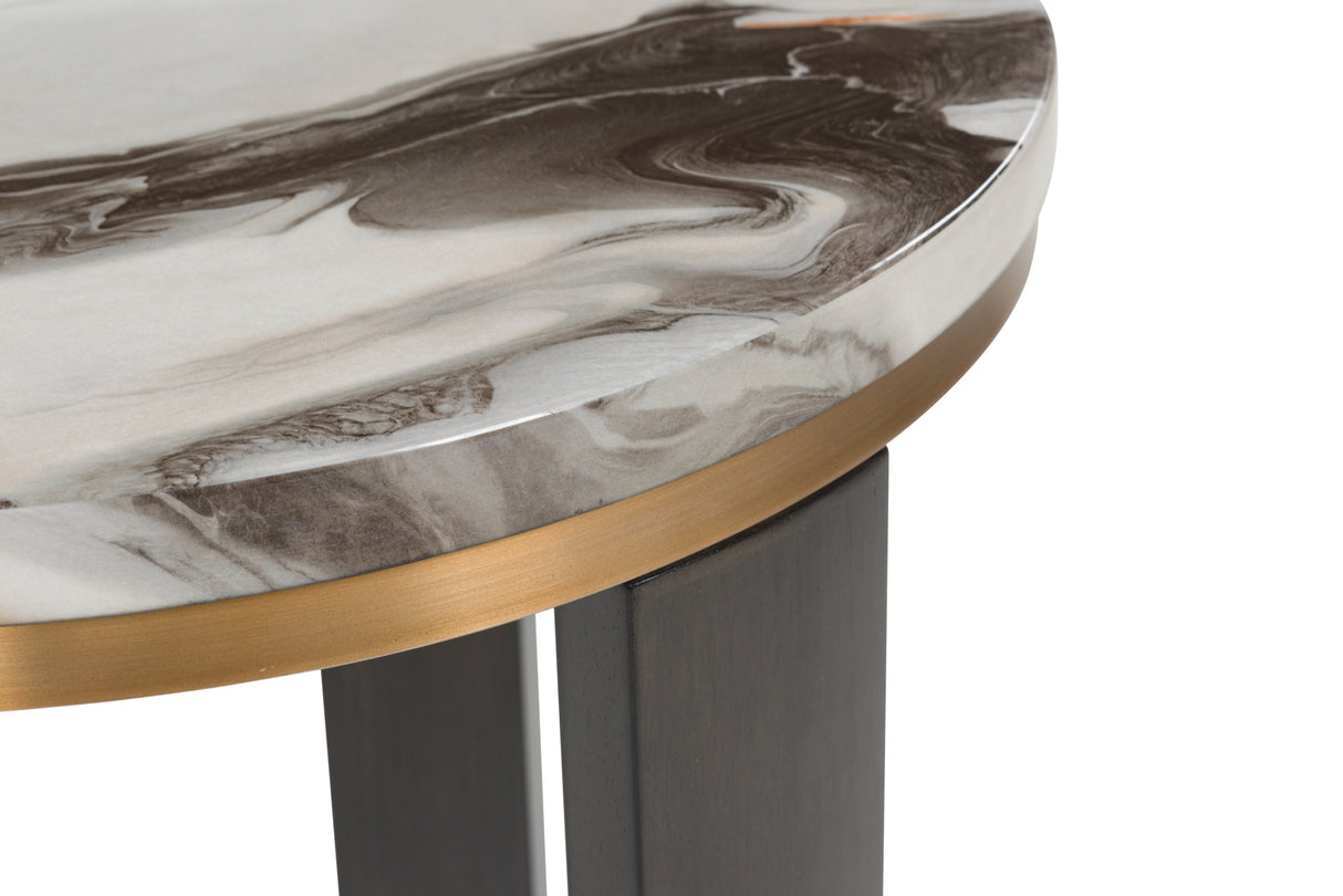 Jazmore Brown/Brass Finish End Table from Ashley Furniture - Luna Furniture