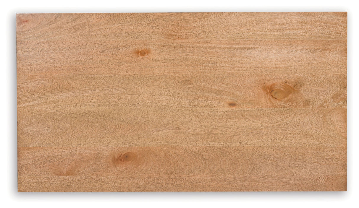 Kristiland Coffee Table with 2 End Tables in Light Brown from Ashley Furniture - Luna Furniture