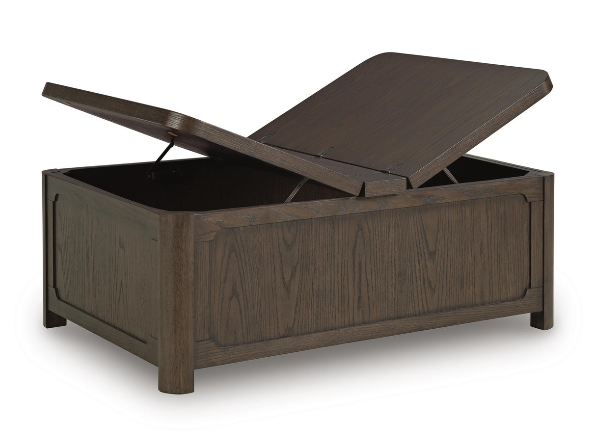 Breckington Dark Brown Coffee Table With Storage from Ashley - Luna Furniture