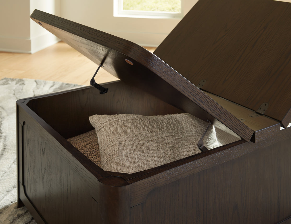 Breckington Dark Brown Coffee Table With Storage from Ashley - Luna Furniture