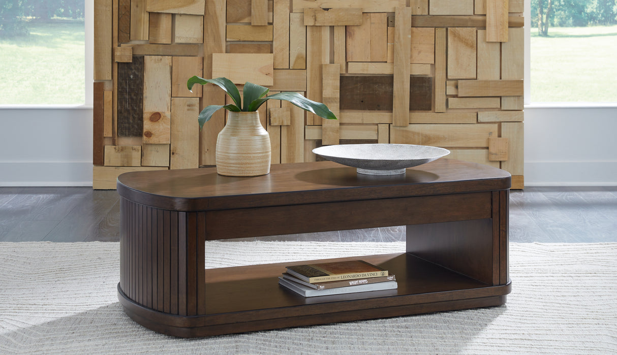 Korestone Dark Brown Lift-Top Coffee Table from Ashley - Luna Furniture