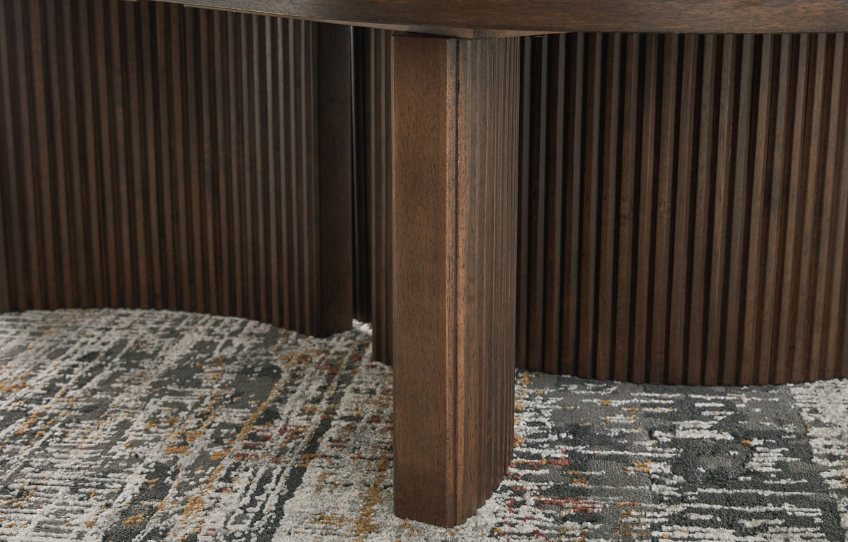 Korestone Dark Brown Coffee Table and 2 End Tables from Ashley - Luna Furniture