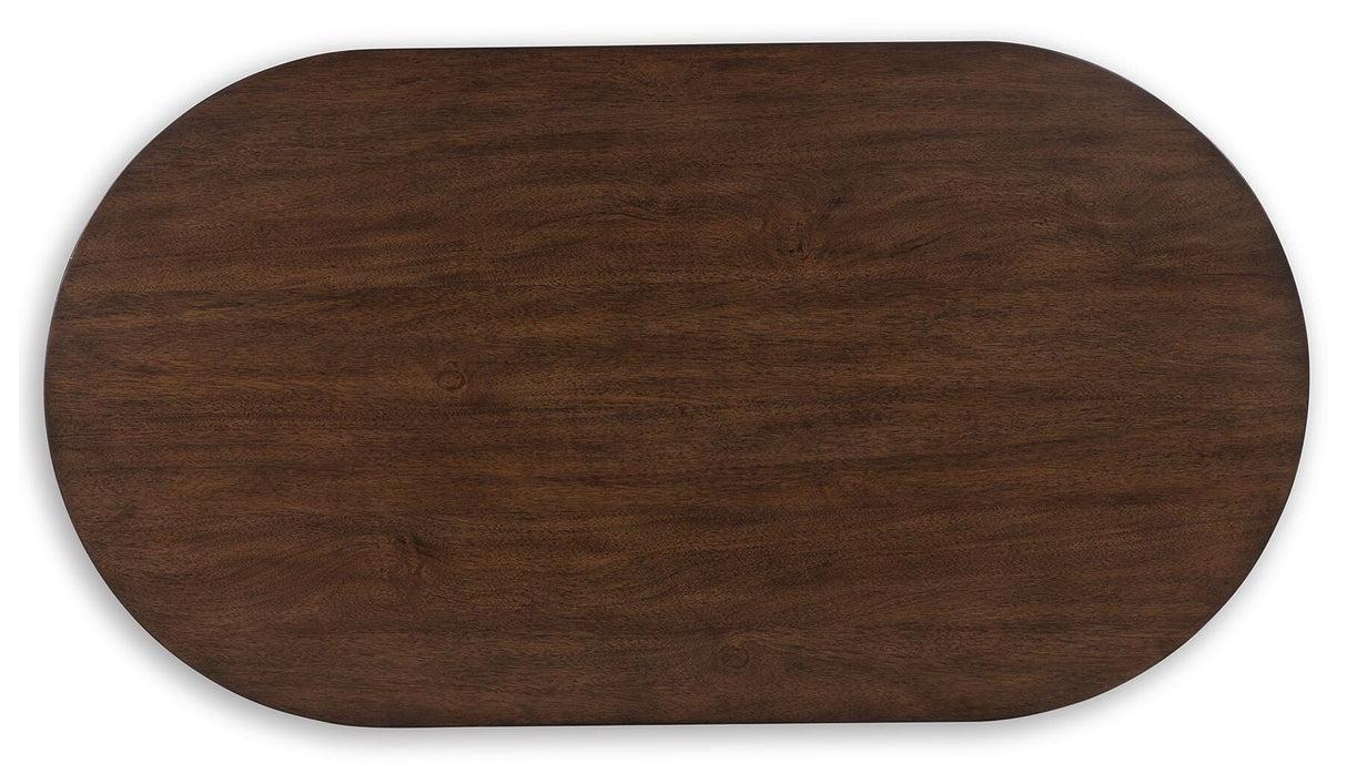 Korestone Dark Brown Coffee Table and 2 End Tables from Ashley - Luna Furniture