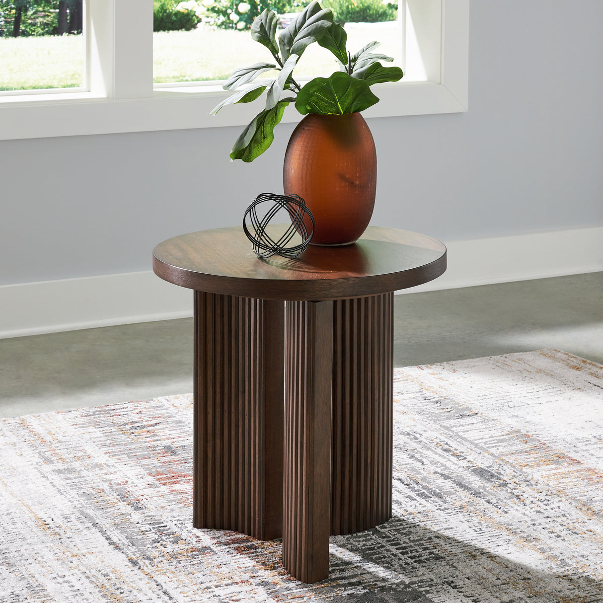 Korestone Dark Brown Coffee Table and 2 End Tables from Ashley - Luna Furniture