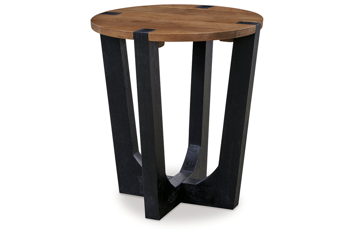 Hanneforth Brown/Black Coffee Table and 2 End Tables from Ashley - Luna Furniture