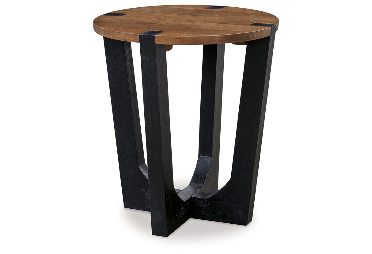 Hanneforth Coffee Table with 1 End Table in Brown/Black from Ashley Furniture - Luna Furniture