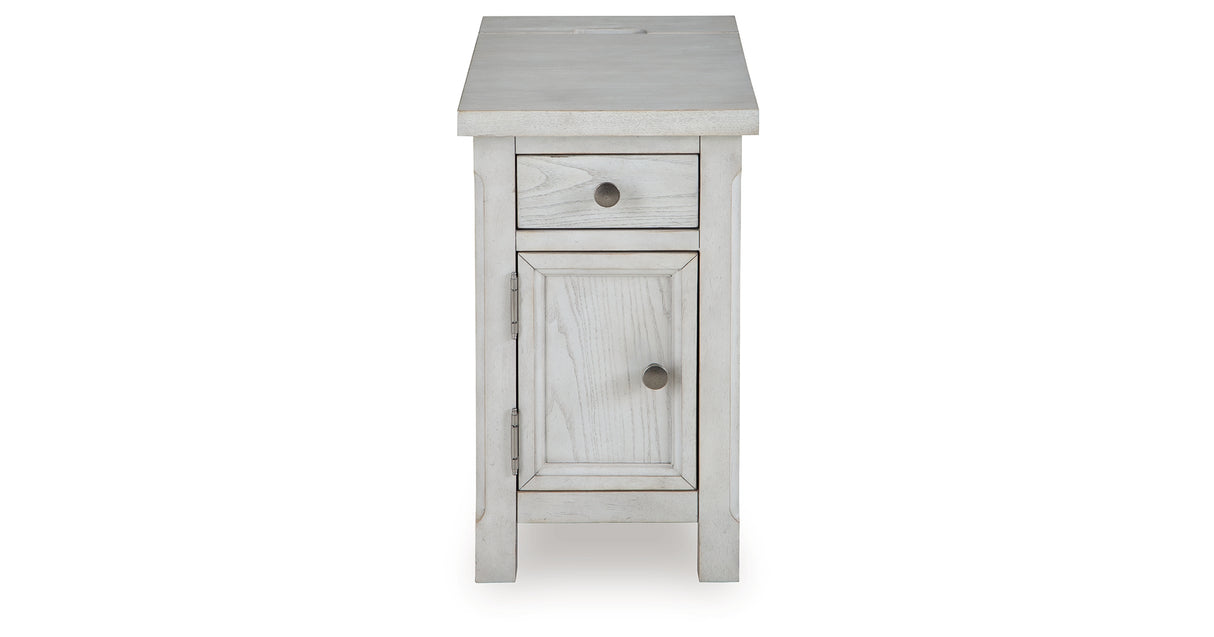 Robbinsdale Antique White Chairside End Table from Ashley - Luna Furniture