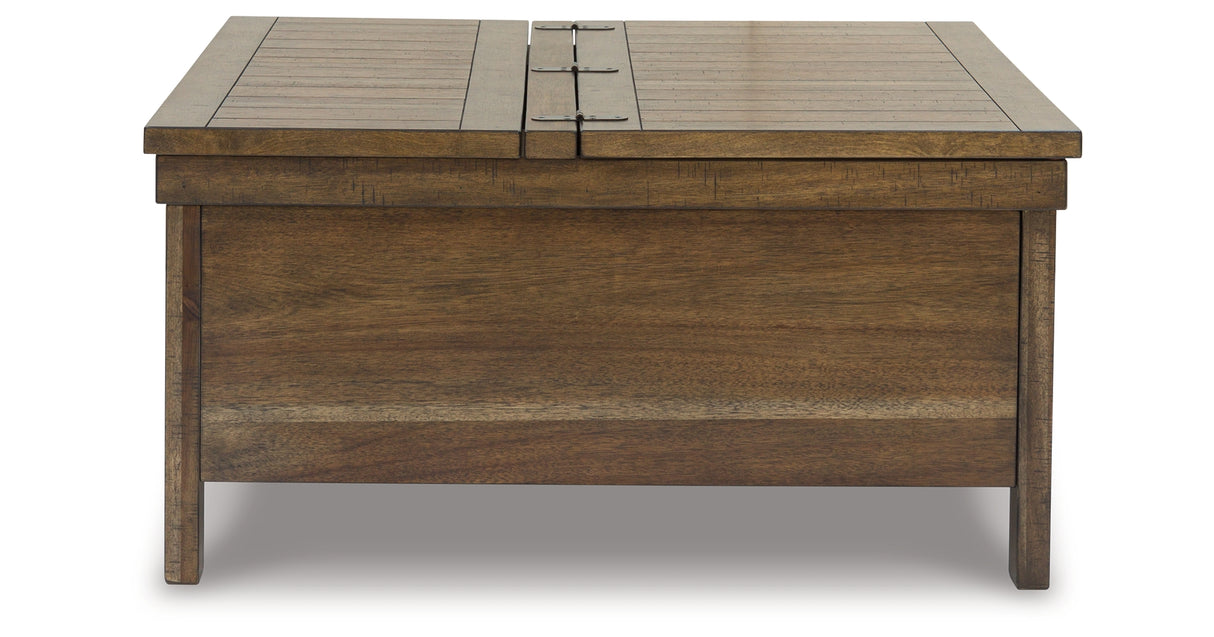 MORIVILLE Grayish Brown Lift-Top Coffee Table from Ashley - Luna Furniture