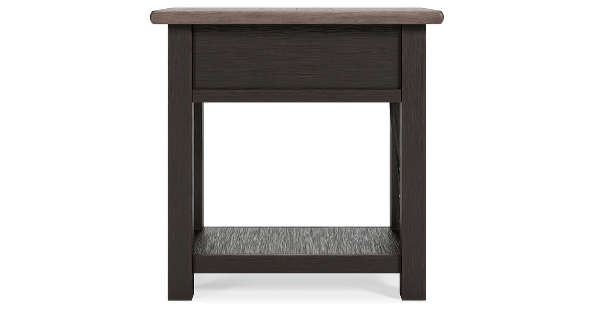Tyler Creek 2 End Tables in Grayish Brown/Black from Ashley - Luna Furniture