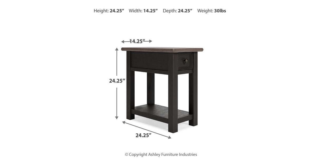 Tyler Creek Two-tone Chairside End Table from Ashley - Luna Furniture