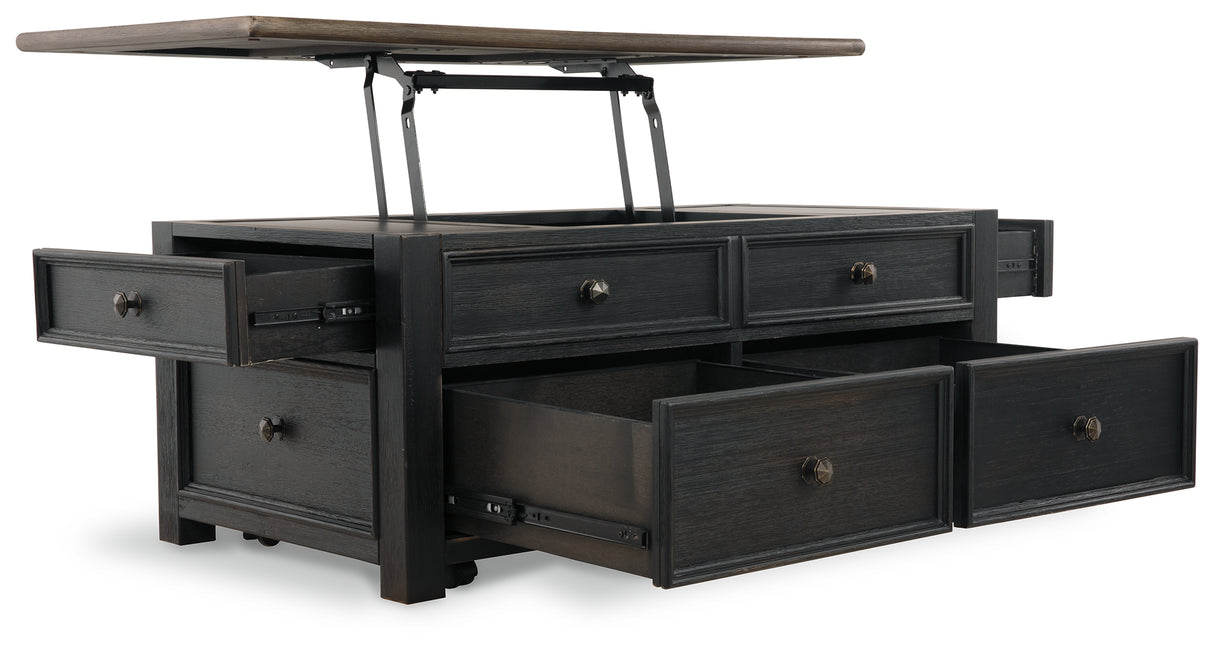 Tyler Creek Grayish Brown/Black Coffee Table and 2 End Tables with Console from Ashley - Luna Furniture