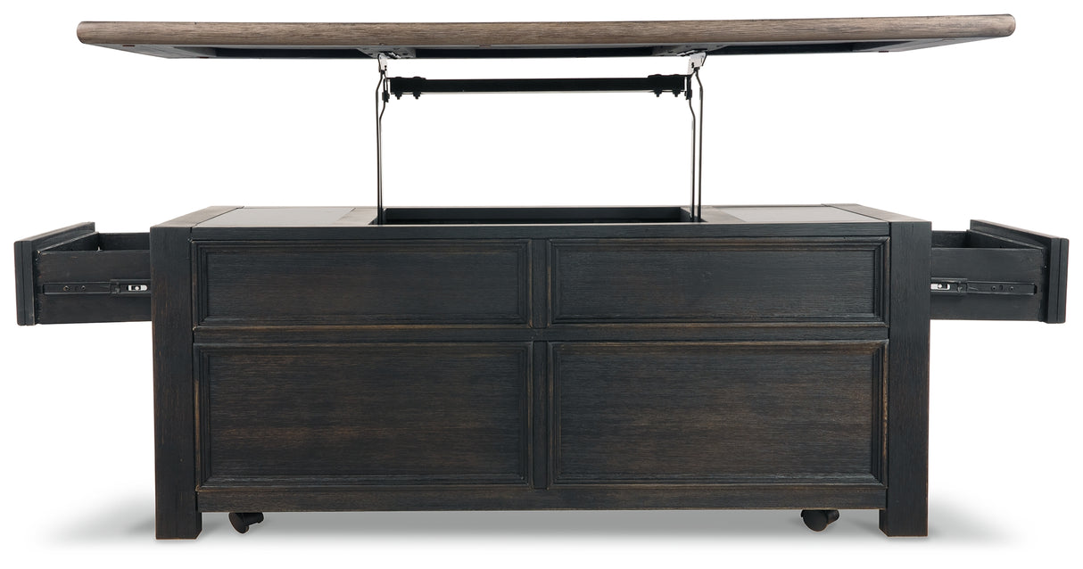 Tyler Creek Grayish Brown/Black Coffee Table and 2 End Tables with Console from Ashley - Luna Furniture