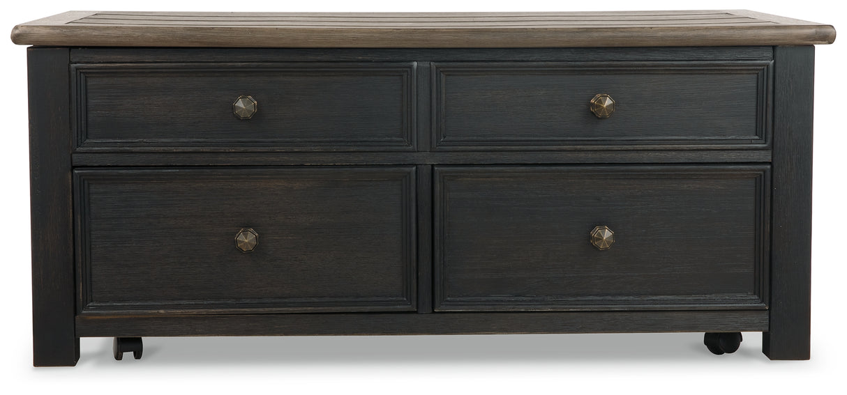 Tyler Creek Grayish Brown/Black Coffee Table and 2 End Tables with Console from Ashley - Luna Furniture